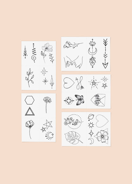 INKED BY DANI Fine Line Temporary Tattoo Pack