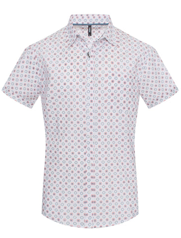 URBAN FITZ TOKU Vintage-Inspired Floral Print Short-Sleeve Shirt