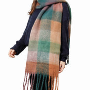 JC SUNNY FASHION Oversized Colorful Cozy Long Fringe Fuzzy Scarf