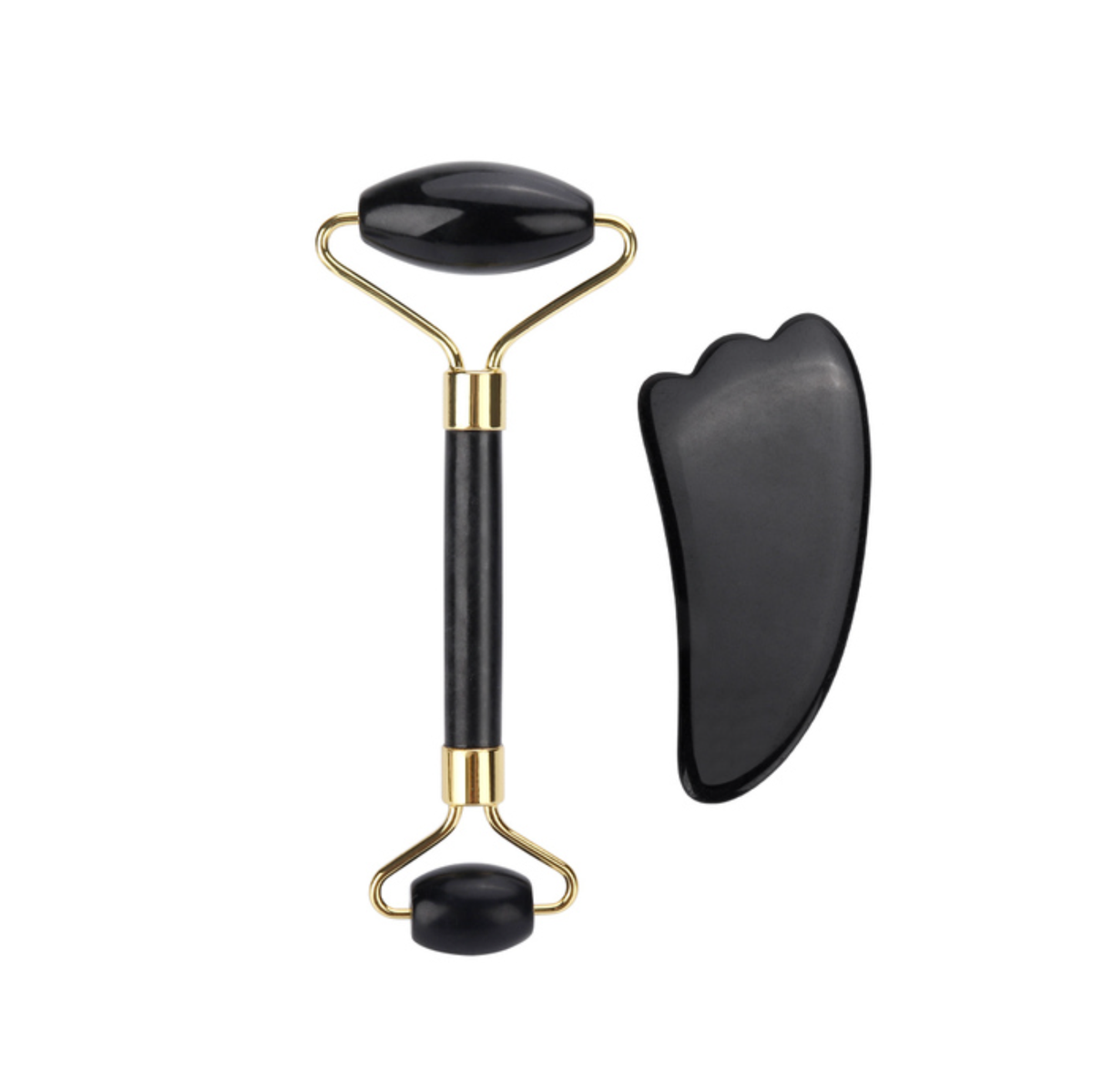 Crystolver Black Jade Roller & Gua Sha Set