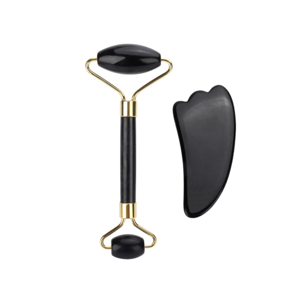 Crystolver Black Jade Roller & Gua Sha Set