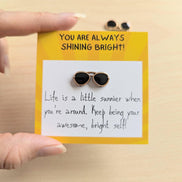 UPLIFTED INK Mini Card with Sunglasses Figurine - Encouragement Gift