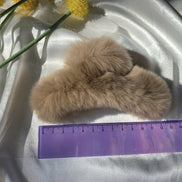 Lady June Plush French Hair Claw, Fluffy Hair Clips, Fuzzy Hair Clips