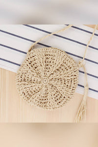 Straw Crochet Round Crossbody Bag