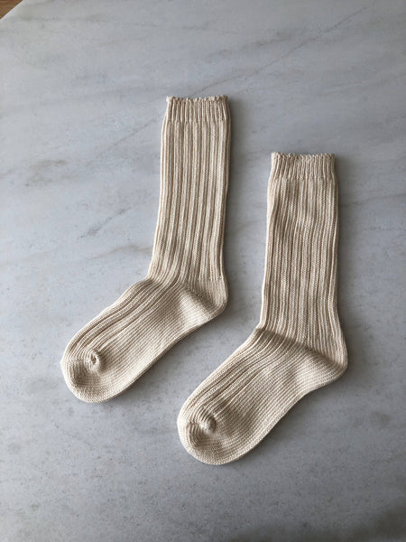 BILLY BAMBOO CHUNKY RIBBED COTTON HIGH SOCKS