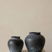 Ceramic Vase, Vintage Style, Black - Athena