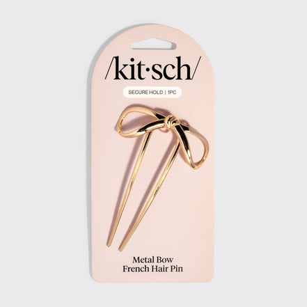 KITSCH Mini Metal Bow French Hair Pin - Gold