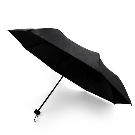 SELINI Compact Solid Black Travel Umbrella