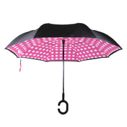 SELINI Pink Big Polka Dot Double Layer Inverted Umbrella - UM18063