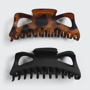 KITSCH Recycled Plastic Jumbo Classic Claw Clips 2pc - Black & Tort