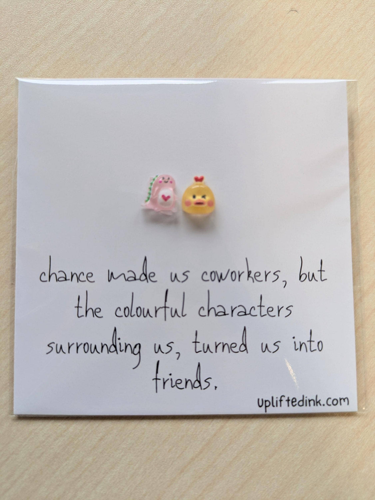 UNLIFTED INK Coworker BFF Card with 2 Mini Figurines & Custom Message