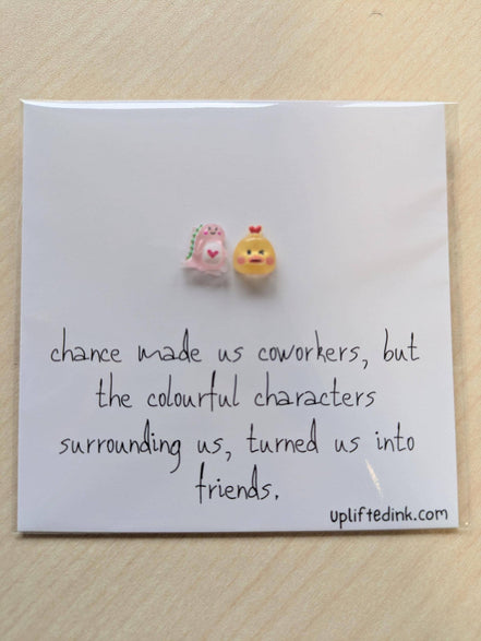 UNLIFTED INK Coworker BFF Card with 2 Mini Figurines & Custom Message