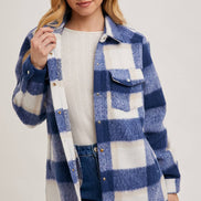 BLUIVY PLAID BRUSHED FLANNEL SHACKET