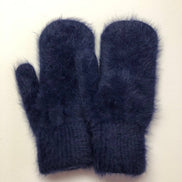 BILLY BAMBOO FLUFFY ANGORA MITTENS - neutral