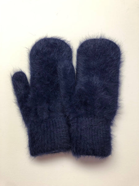 BILLY BAMBOO FLUFFY ANGORA MITTENS - neutral