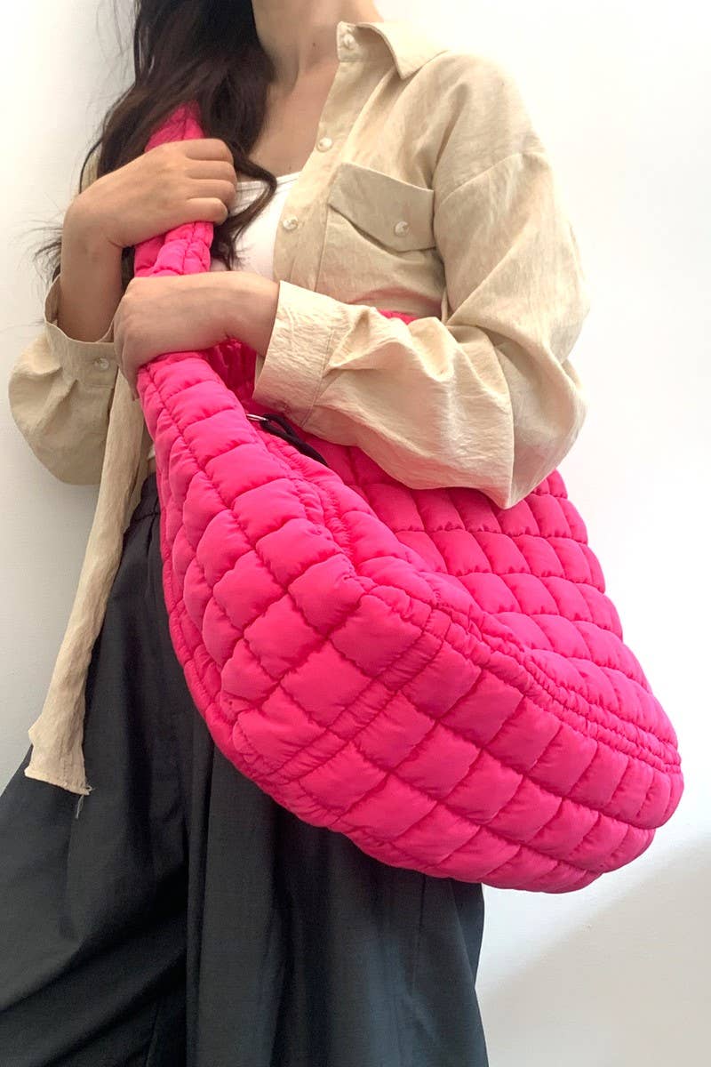 24 POPS Oversized Quilted Carryall Crossbody Bag