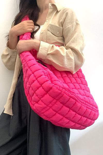 24 POPS Oversized Quilted Carryall Crossbody Bag
