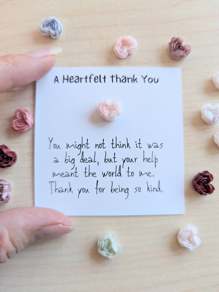 UNLIFTED INK Mini Gratitude Card with Heart Figurine - Appreciation Gift