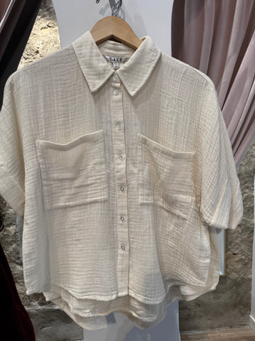 DAZE KATE GAUZE SHIRT SLEEVE BUTTON UP TOP