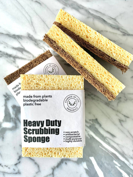 Essence of Life Organics 100% Plant-Based Heavy Duty Scrubbing Sponge