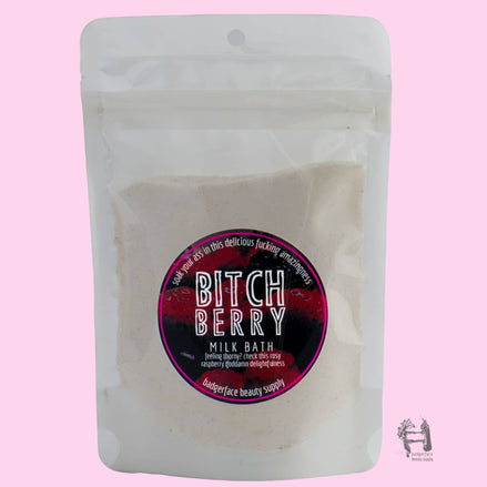 Badgerface Raspberry Rose Milk Bath. Novelty Bath Products.