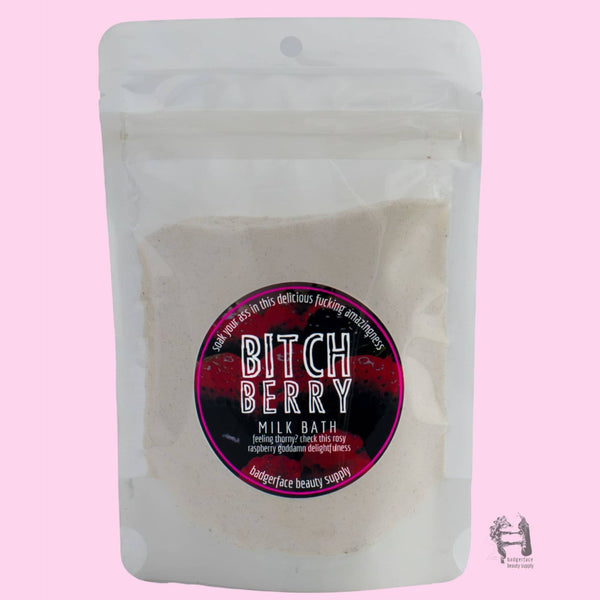 Badgerface Raspberry Rose Milk Bath. Novelty Bath Products.