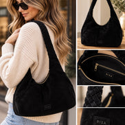 RISA KATE WEAVE SUEDE SHOULDER BAG