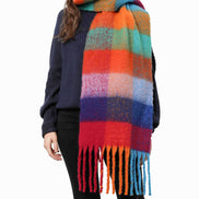 JC SUNNY FASHION Oversized Colorful Cozy Long Fringe Fuzzy Scarf