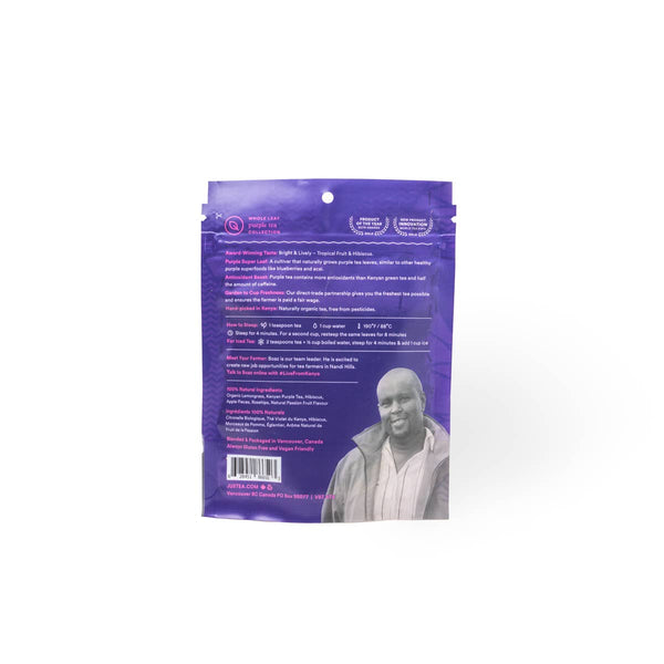 JUST TEA Purple Rain Stand-up Pouch - Organic, Fair-Trade, Purple Tea
