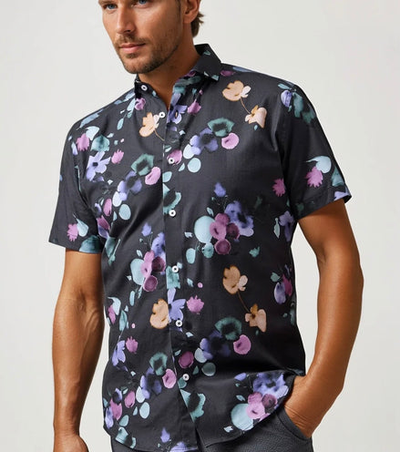 STONE ROSE NOVA - WATERCOLOR FLORAL SHIRT