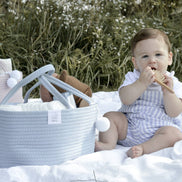 FEPHAS Rope Diaper Caddy | Misty Blue