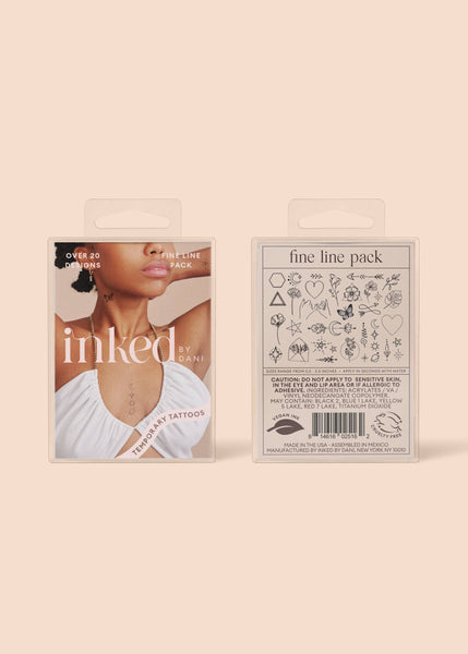 INKED BY DANI Fine Line Temporary Tattoo Pack