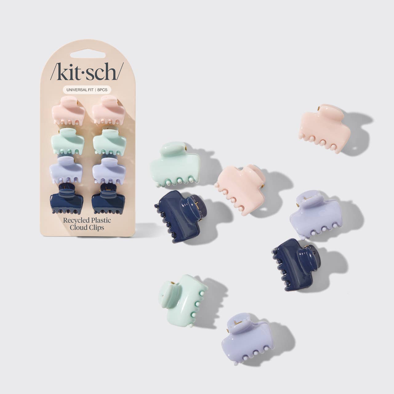 KITSCH Recycled Plastic Mini Cloud Clips 8pc Set- Garden Bouquet