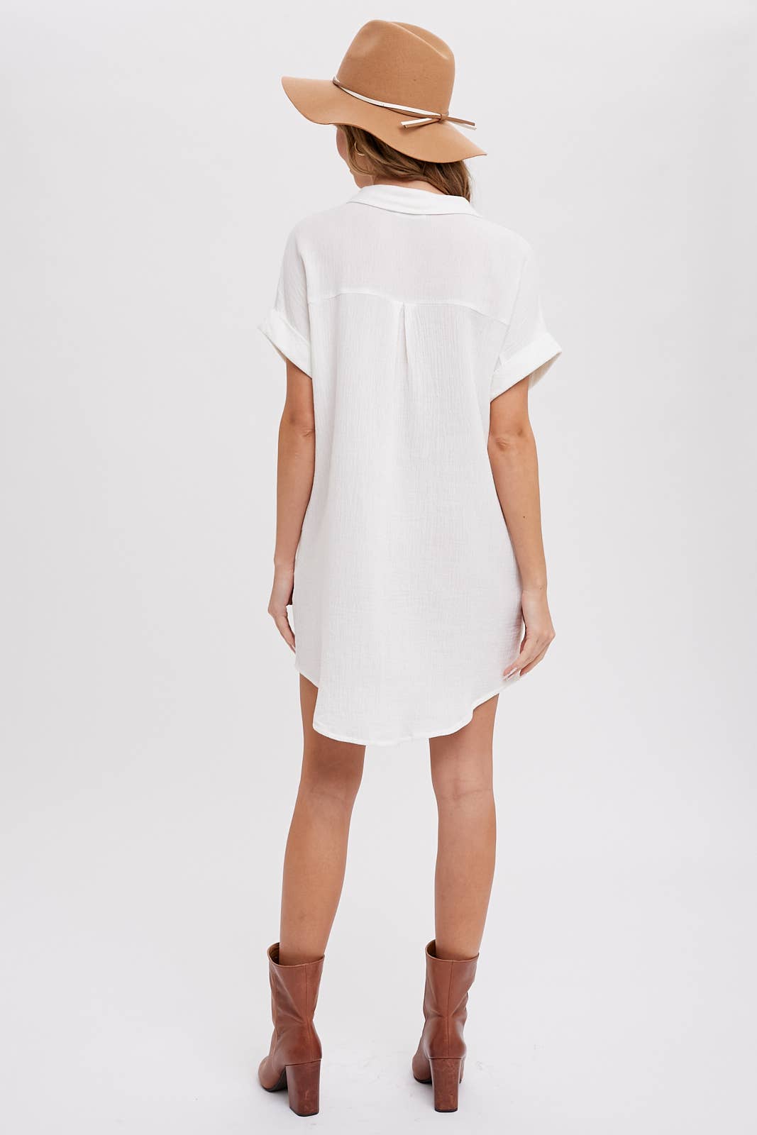 BLUIVY BUTTON UP SHIRT DRESS WITH POCKET