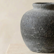 Terracotta Vase, Rounded Charcoal Form - Elna