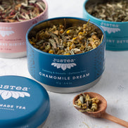 JUST TEA Herbal Tea Trio Tin & Spoon - Organic, Fair-Trade Tea Gift