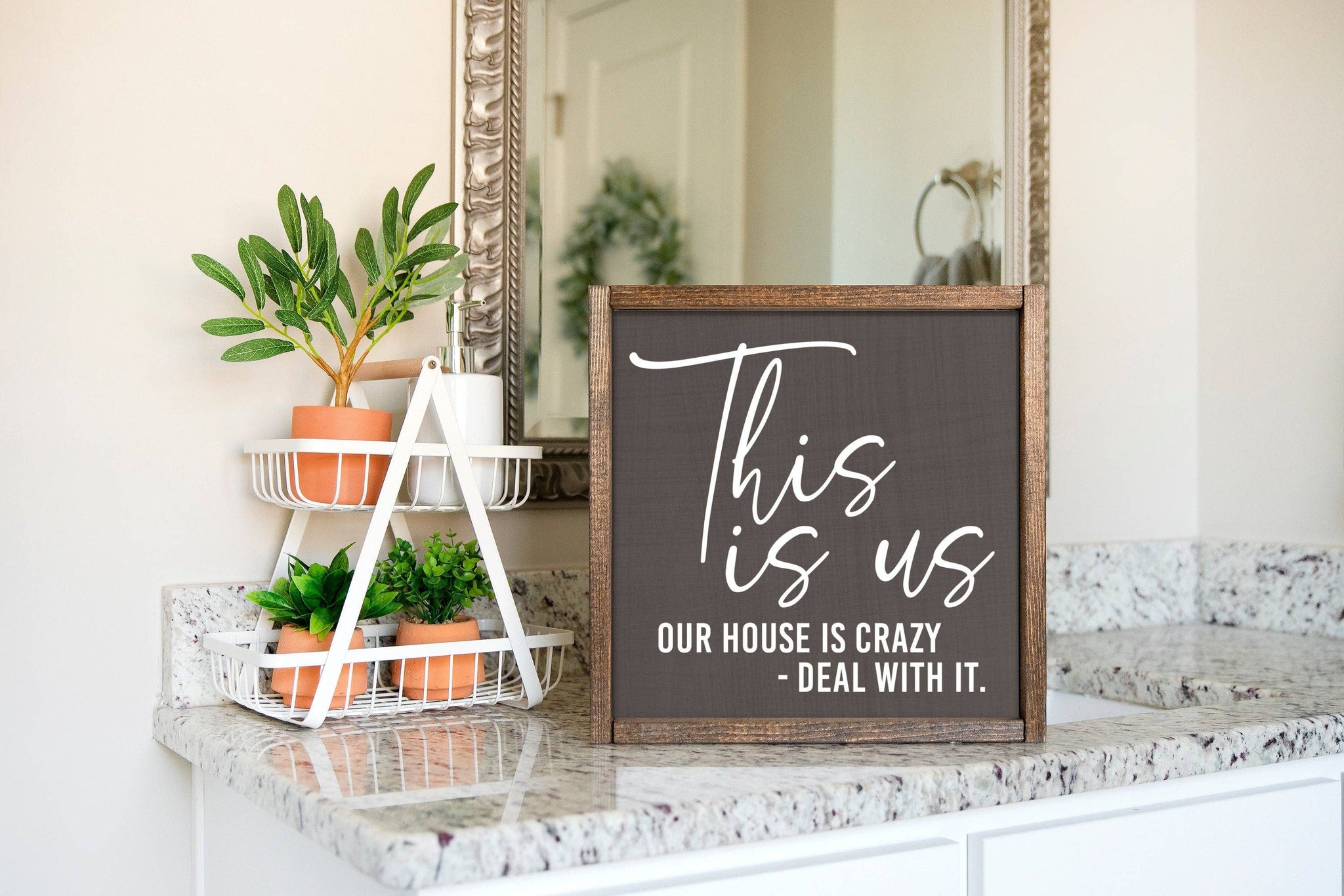 This is Us | Our house is Crazy | Funny Sign | Gift for Mom