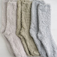 LEMON FUR COZY NON TERRY CREW SOCKS-3Pack