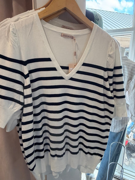 ESQUALO Sweater sive stripe keit
