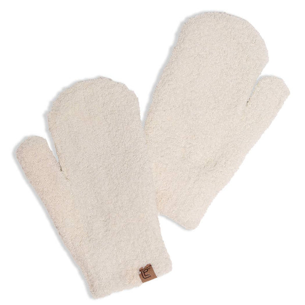 fashion city Winter Solid Color Soft Flush Mittens