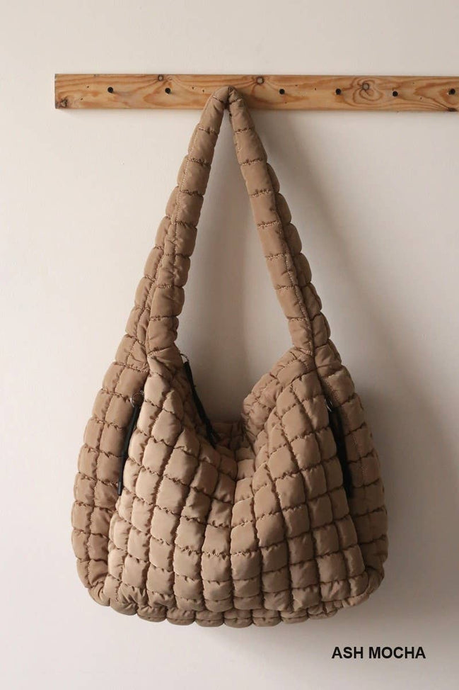 24 POPS Oversized Quilted Carryall Crossbody Bag