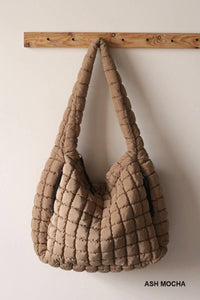 24 POPS Oversized Quilted Carryall Crossbody Bag
