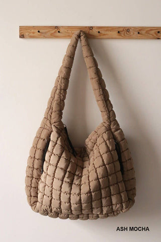 24 POPS Oversized Quilted Carryall Crossbody Bag