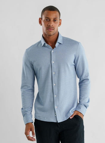 STONE ROSE 2 Tone Dry Touch Pique Long sleeve knit