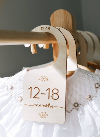 FEPHAS Wooden Baby Hanging Closet Dividers for Nursery Wardrobe- L