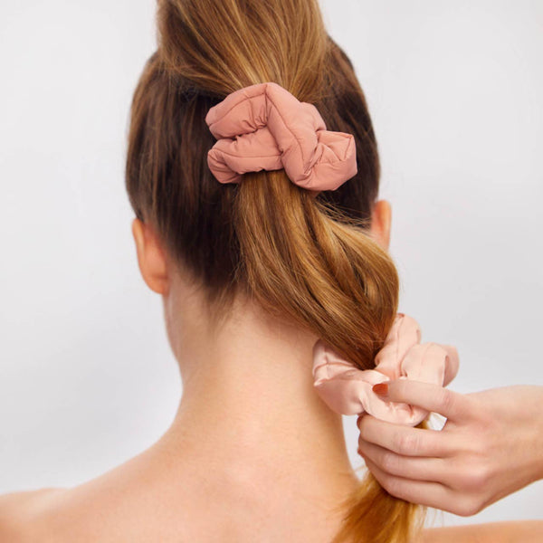 KITSCH Recycled Fabric Cloud Scrunchies 3pc Set - Rosewood
