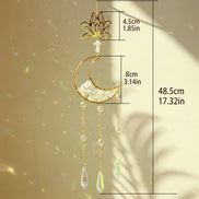 Crystolver Lotus Moon Suncatcher Crystal Prism Hanging