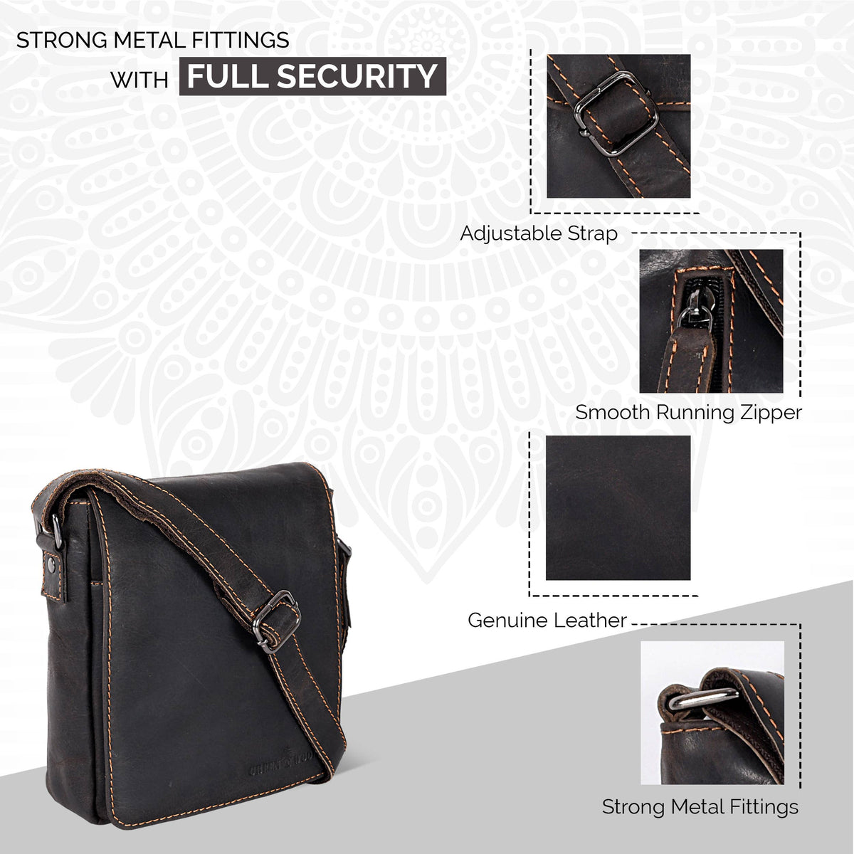 GREENWOOD LEATHER Leather Shoulder Bag Luna