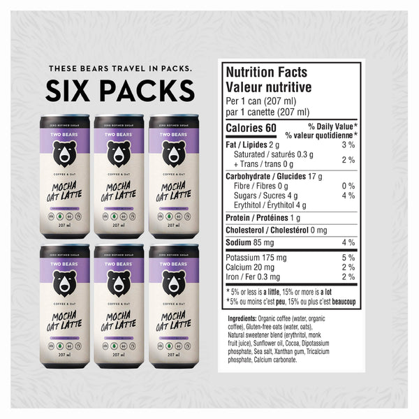 TWO BEARS Frothed Mocha Oat Latte (207 ml)