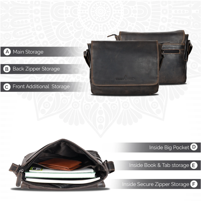 GREENWOOD LEATHER Smart Messenger Steven Mini 11